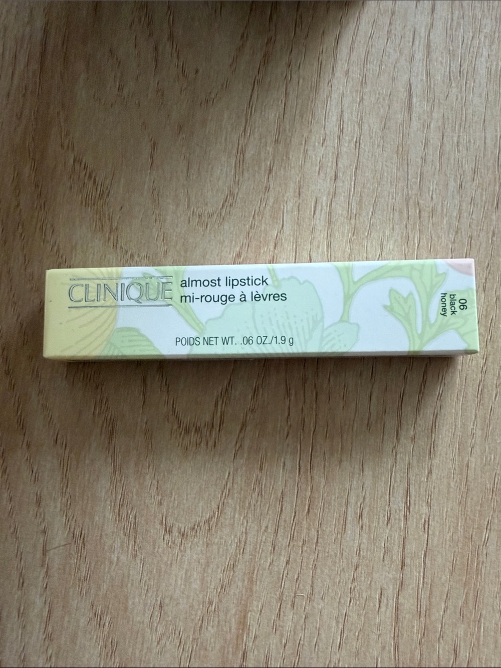 Clinique Almost Lipstick — Soft Green & Cream Floral Box
